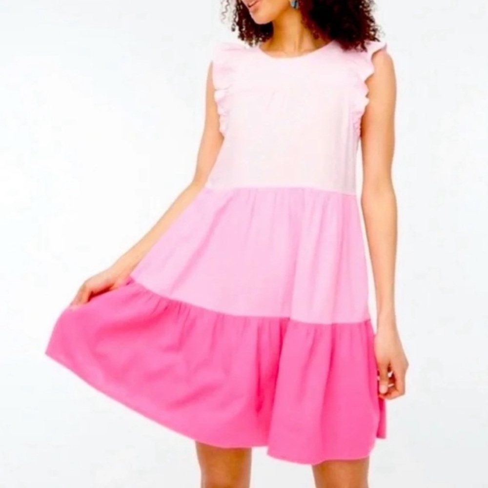 J. Crew Factory Pink Tiered Dress